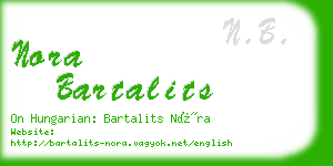 nora bartalits business card